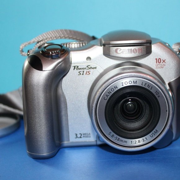 Canon Power Shot S1 iS Digital Camera 3.2 Mega Pixel Parts Only Silver 10X Zoom - Picture 2 of 8